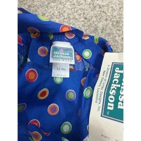 Vintage Melissa Jackson 12 Month Girls Baby One Piece Jumpsuit Bubble Romper USA - Picture 3 of 4
